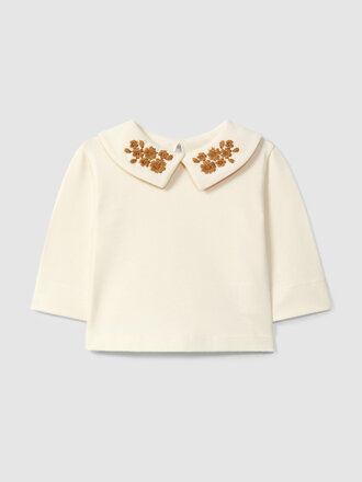 Snugg Snugg longsleeve embroidered flowers - Almond