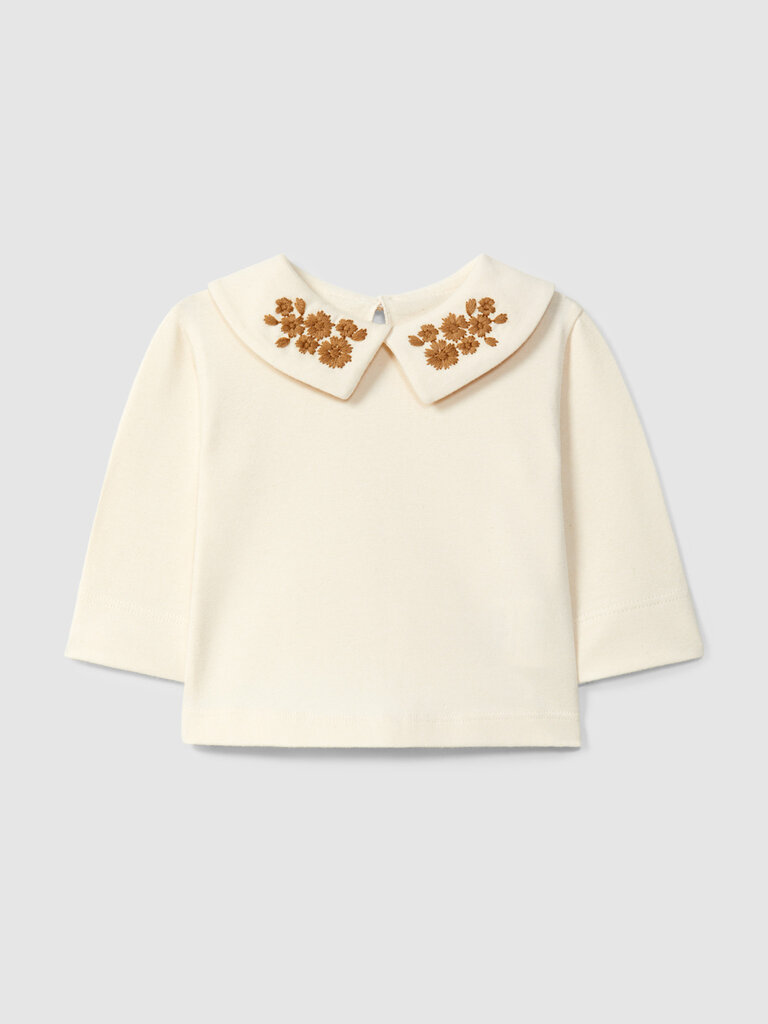 Snugg Snugg longsleeve embroidered flowers - Almond