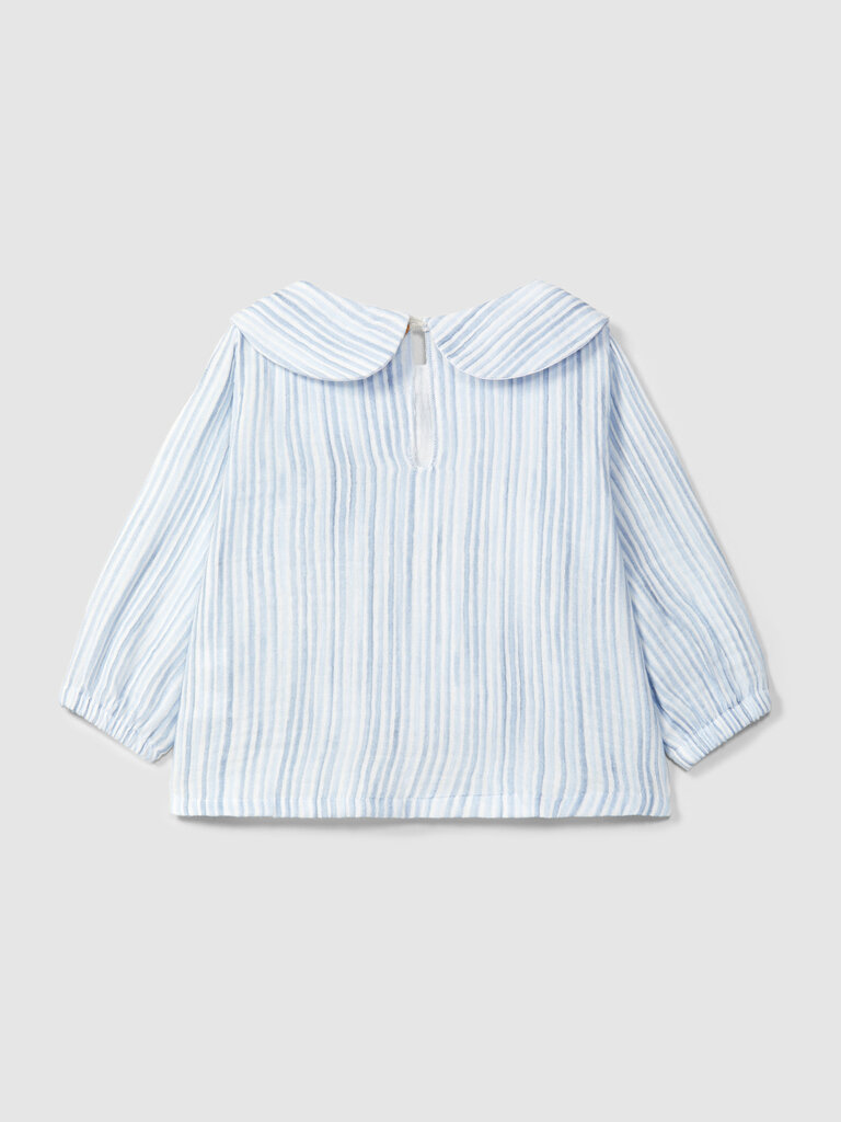 Snugg Snugg Blouse embroidered striped - Blue