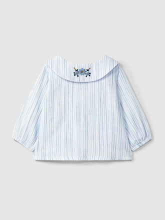 Snugg Snugg Blouse embroidered striped - Blue