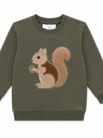 Natini Natini SWEATER SQUIRREL - GREEN