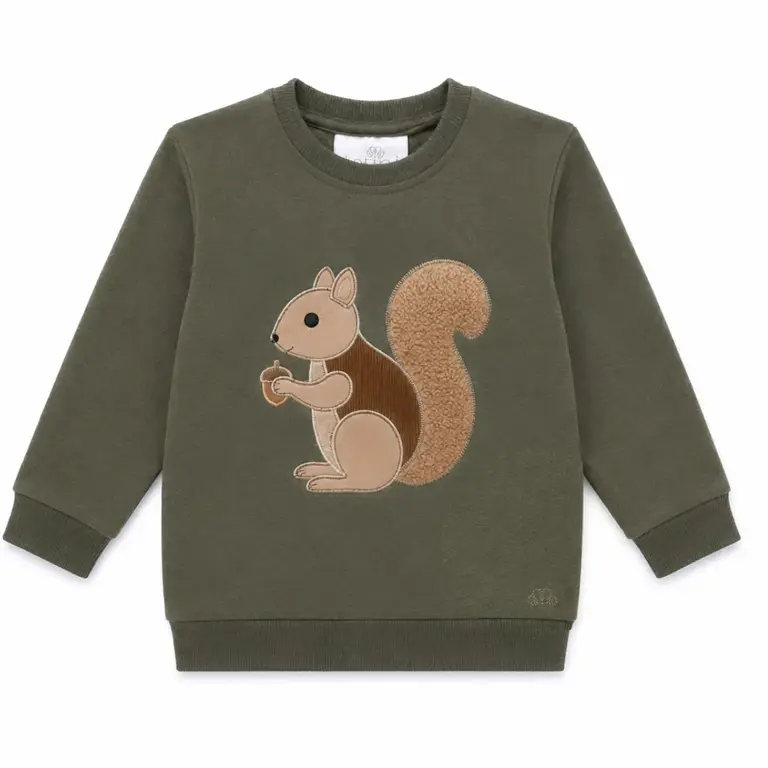 Natini Natini SWEATER SQUIRREL - GREEN