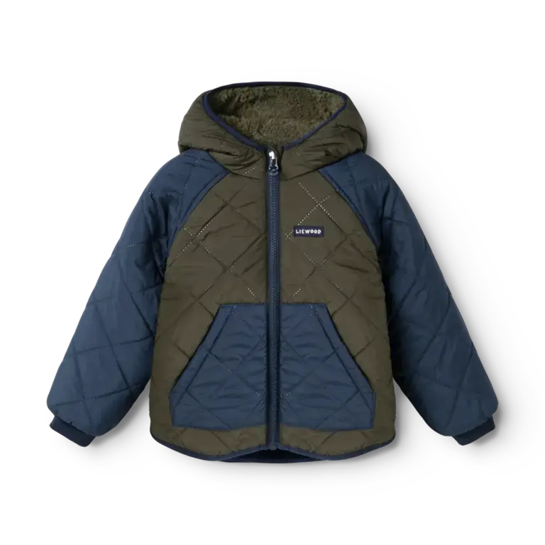 Liewood Liewood Jackson omkeerbare jas - Army Brown/Navy blue