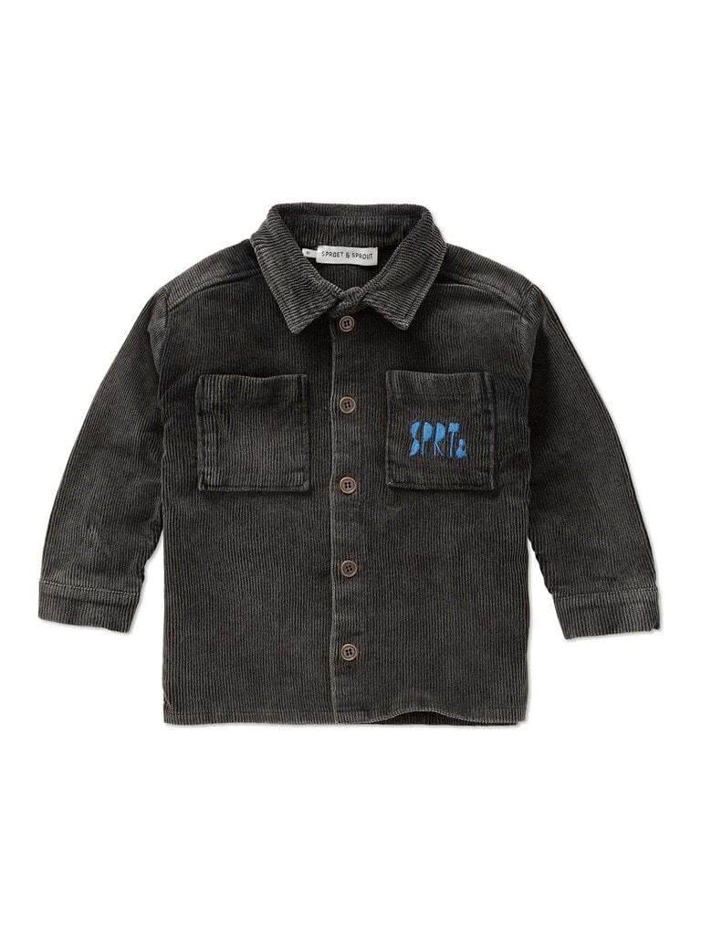 Sproet & Sprout Sproet & Sprout Corduroy shirt jacket  - Washed black