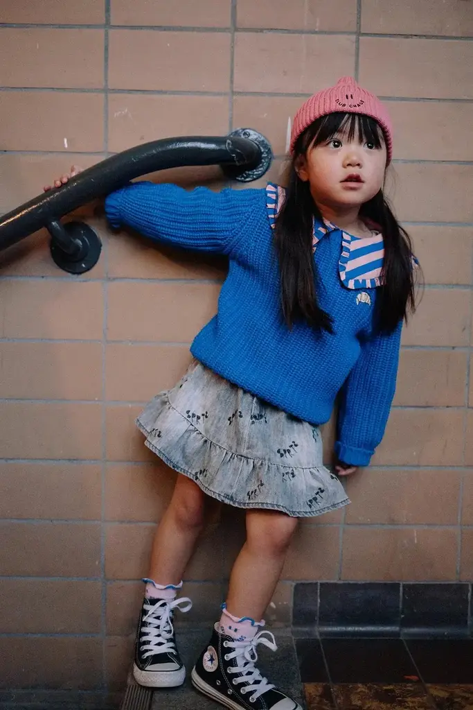 Sproet & Sprout Sproet & Sprout Sweater cable knit blue - Blueprint