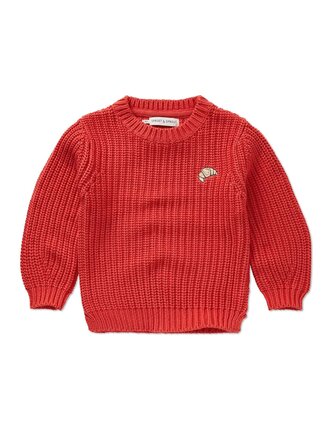 Sproet & Sprout Sproet & Sprout Sweater cable knit red - Vivid red