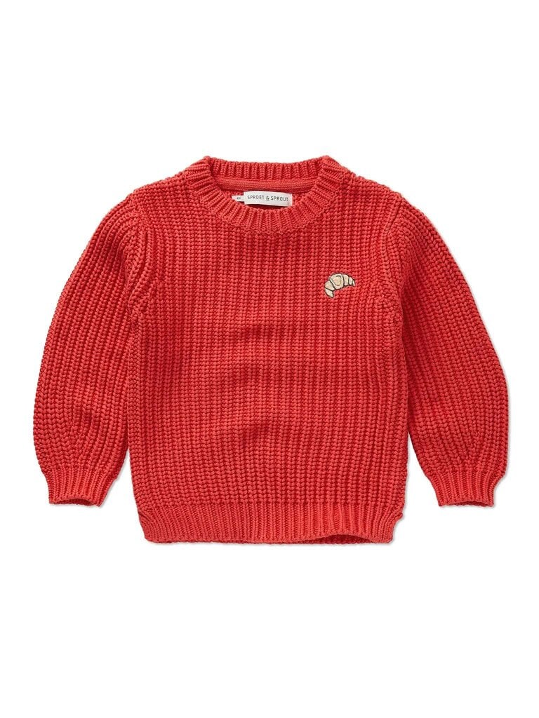 Sproet & Sprout Sproet & Sprout Sweater cable knit red - Vivid red