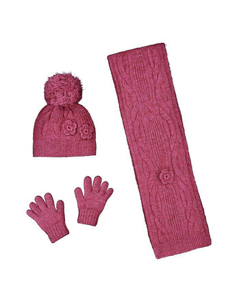 Mayoral Mayoral 3D flower hat & scarf set     - petal mix
