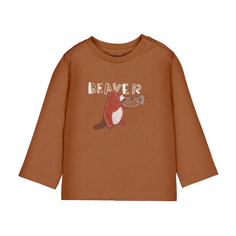 Mayoral Mayoral L/s t-shirt musicians         - Brick red