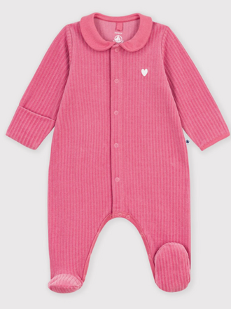 Petit Bateau Petit Bateau Pyjama Fluweel - Roze