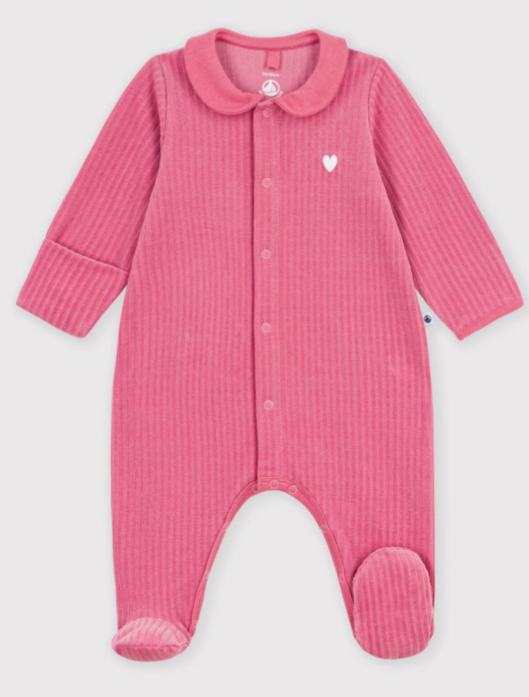 Petit Bateau Petit Bateau Pyjama Fluweel - Roze