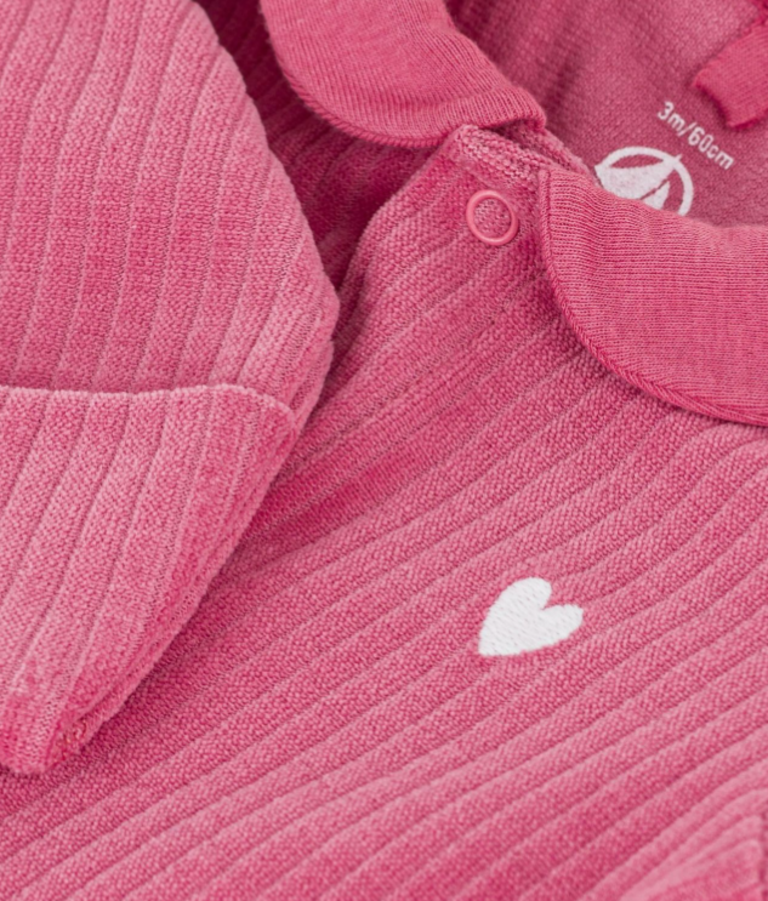 Petit Bateau Petit Bateau Pyjama Fluweel - Roze