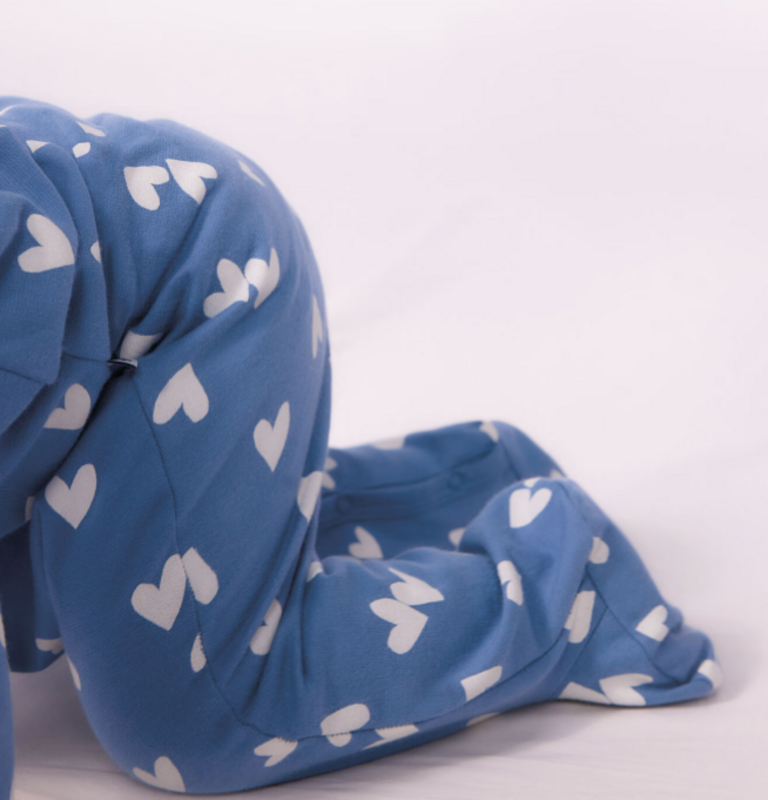 Petit Bateau Petit Bateau Pyjama Fleece - Hartjes blauw