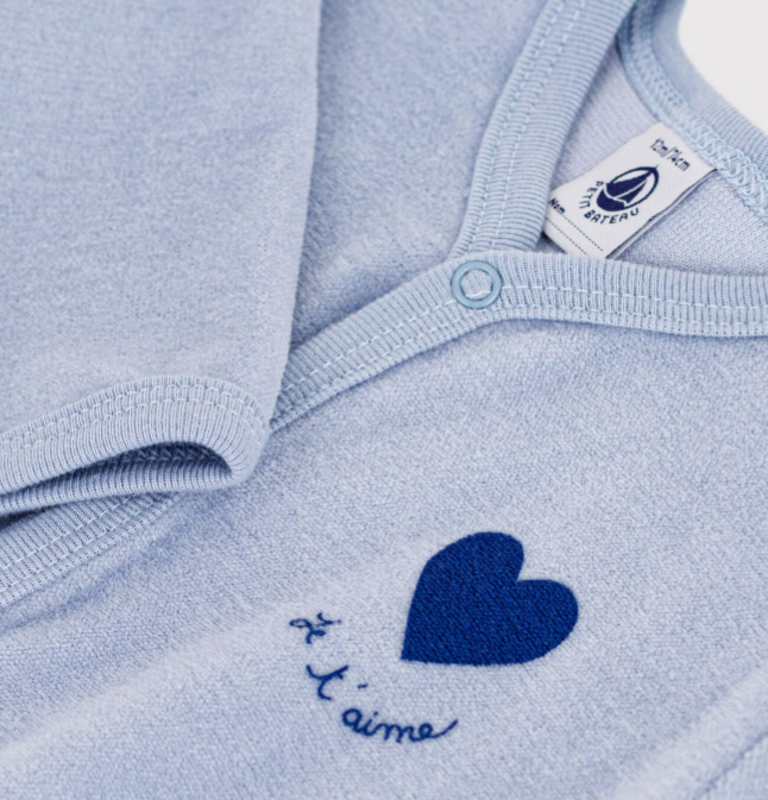 Petit Bateau Petit Bateau Pyjama Velours - Effen met hartje