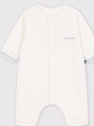 Petit Bateau Petit Bateau Pyjama Katoen - Effen wit