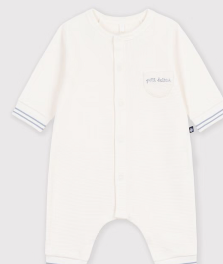 Petit Bateau Petit Bateau Pyjama Katoen - Effen wit