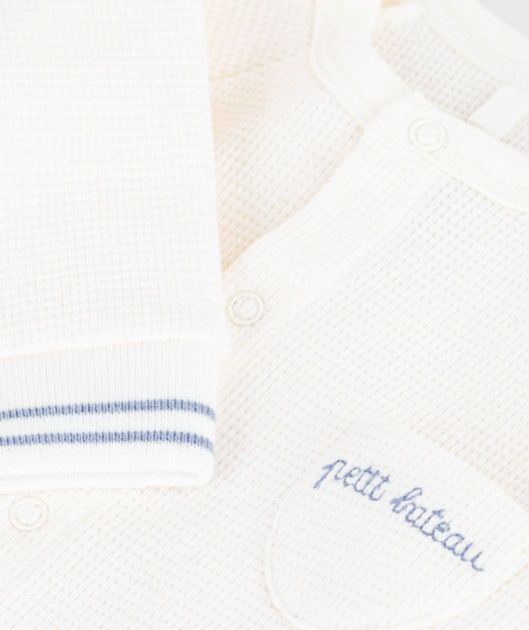 Petit Bateau Petit Bateau Pyjama Katoen - Effen wit