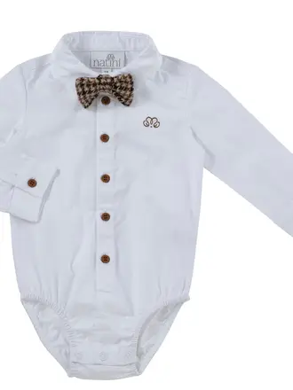 Natini Natini BODYSHIRT PIERROT BOW SQUARE - WHITE