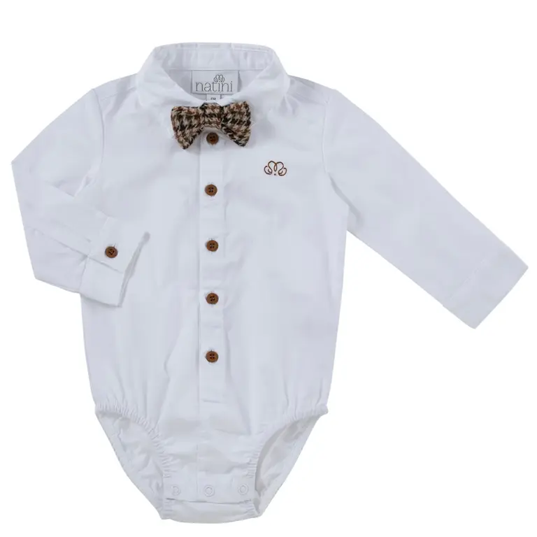 Natini Natini BODYSHIRT PIERROT BOW SQUARE - WHITE