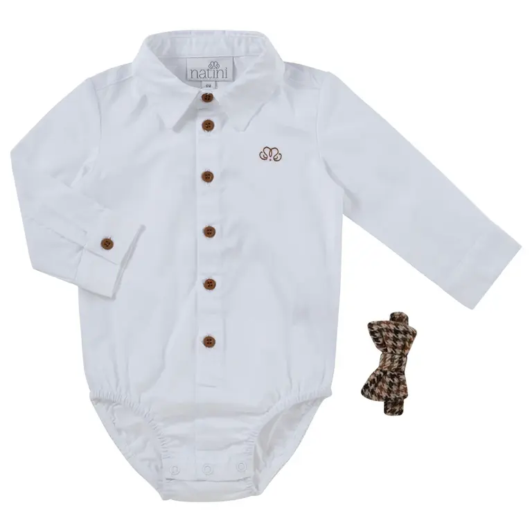 Natini Natini BODYSHIRT PIERROT BOW SQUARE - WHITE