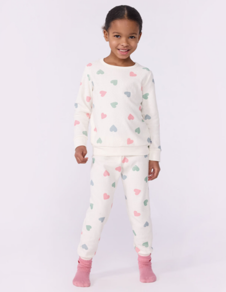 Petit Bateau Petit Bateau Pyjama Badstof - Hartjes