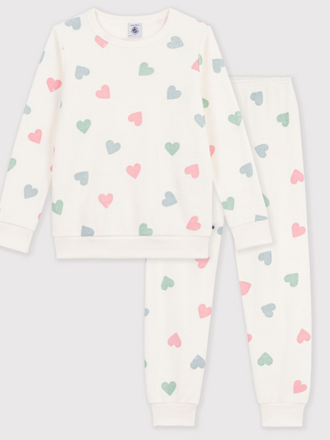 Petit Bateau Petit Bateau Pyjama Badstof - Hartjes