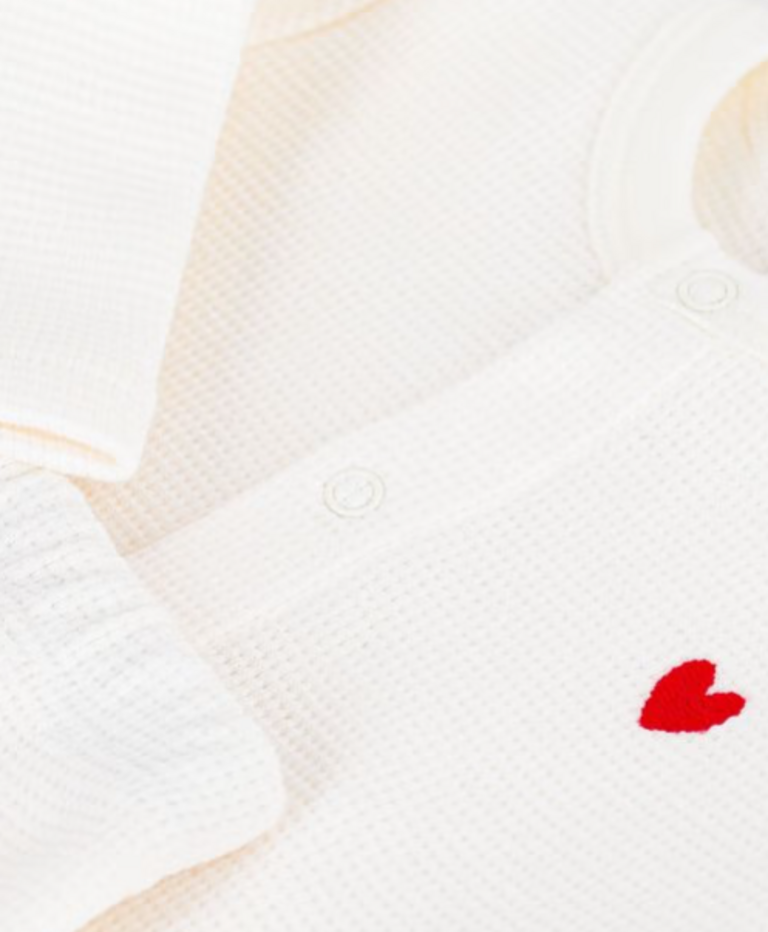 Petit Bateau Petit Bateau Babyset effen - Wit