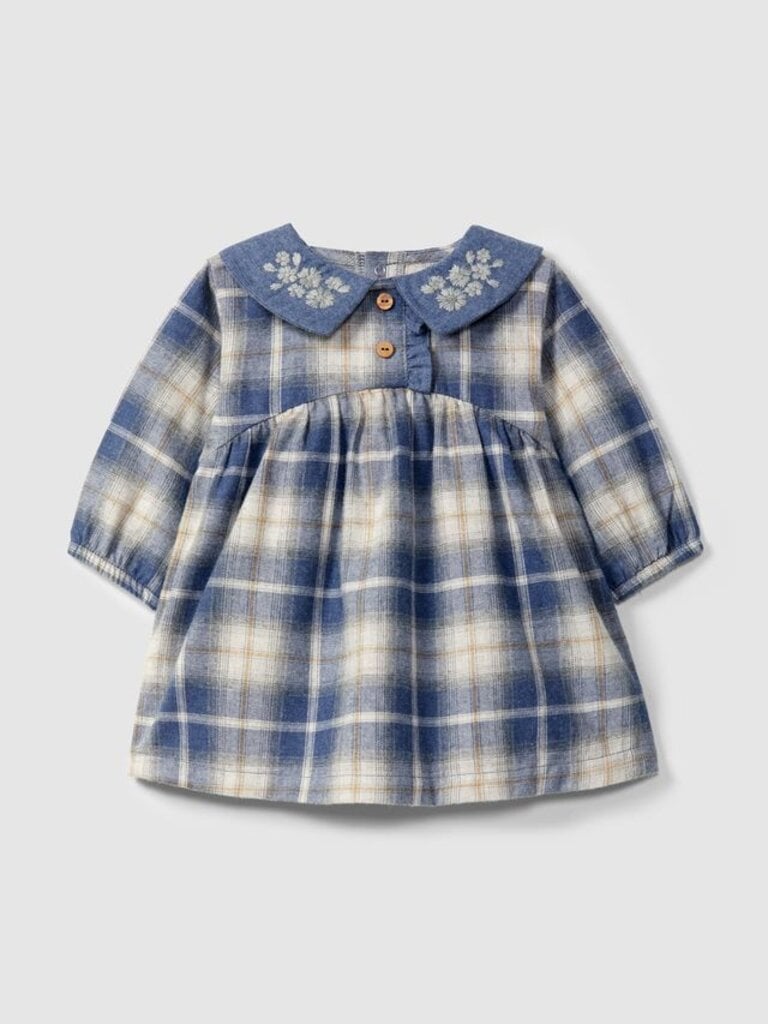 Snug Snug Dress collar embroidered - Indigo