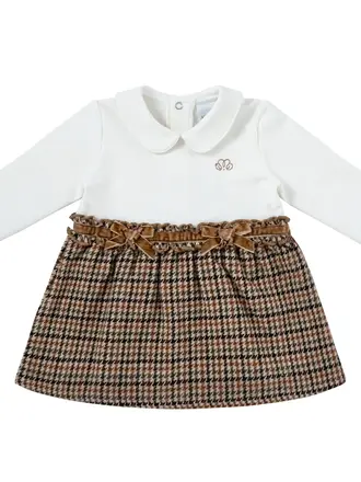 Natini Natini DRESS TINY SQUARE - BEIGE-GREEN