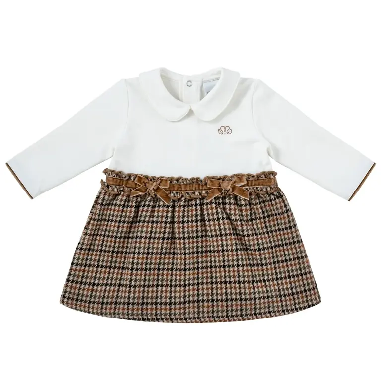 Natini Natini DRESS TINY SQUARE - BEIGE-GREEN