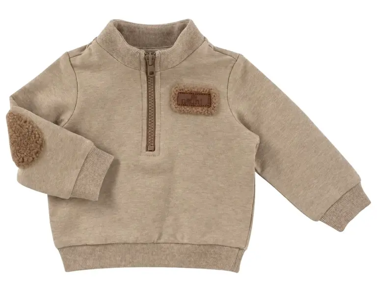 Natini Natini SWEATER ZIPPER TEDDY - BEIGE