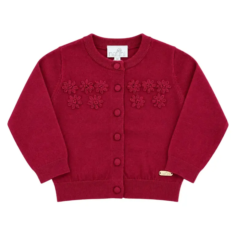 Natini Natini CARDIGAN FLORANCE - BORDEAUX
