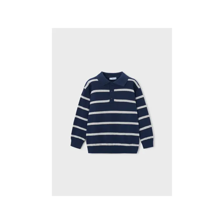 Mayoral Mayoral L/s knit polo - Azul stripe