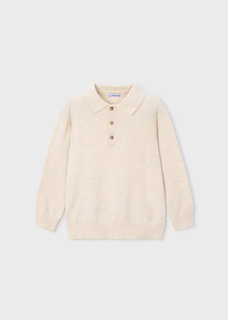Mayoral Mayoral L/s knit polo - Piedra vig sand