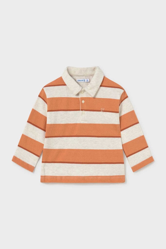 Mayoral Mayoral l/s stripes polo              - Brick red
