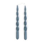 Dinner candle twisted blauw