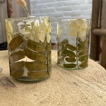 Windlichtje met gedroogde bloemen glas