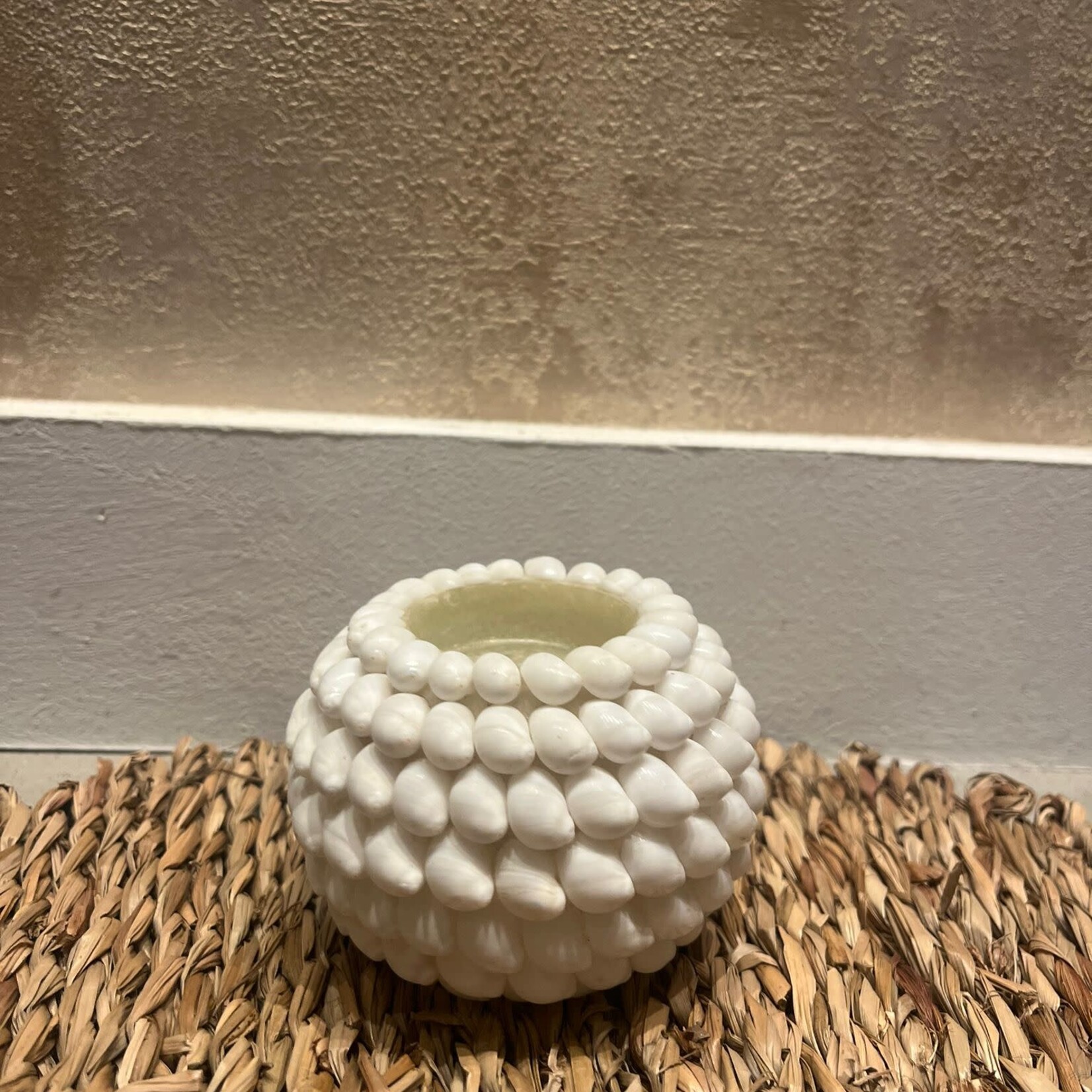 Tealight waxinelichthouder shell white