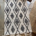 Badmat/ vloerkleed beige met zwart