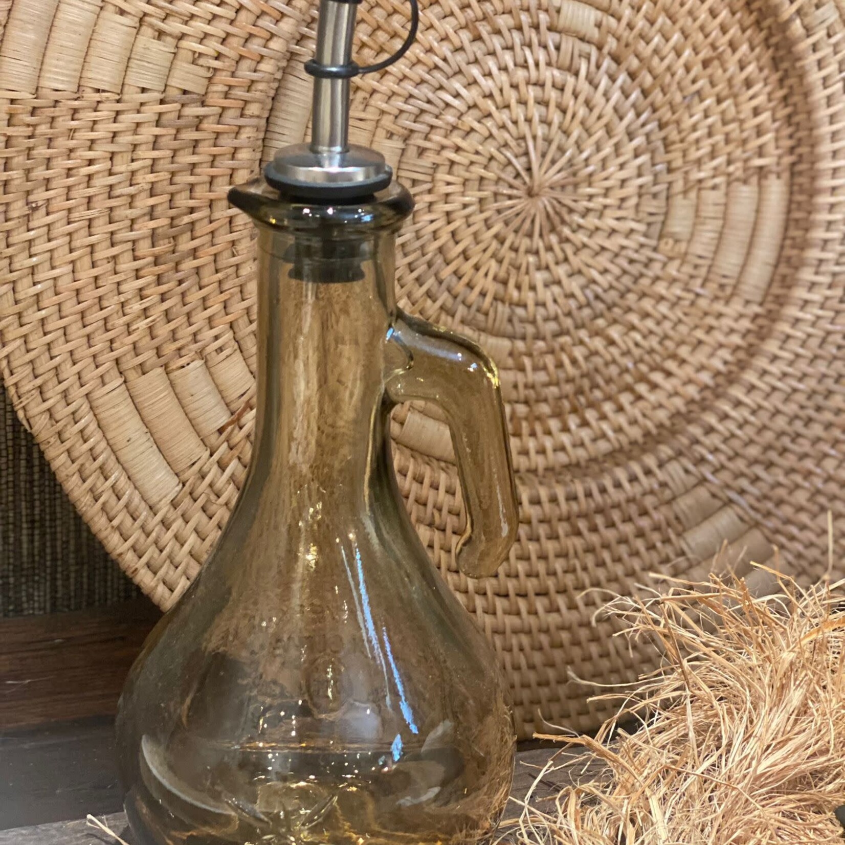 Oil bottle taupe/amber kleurig glas