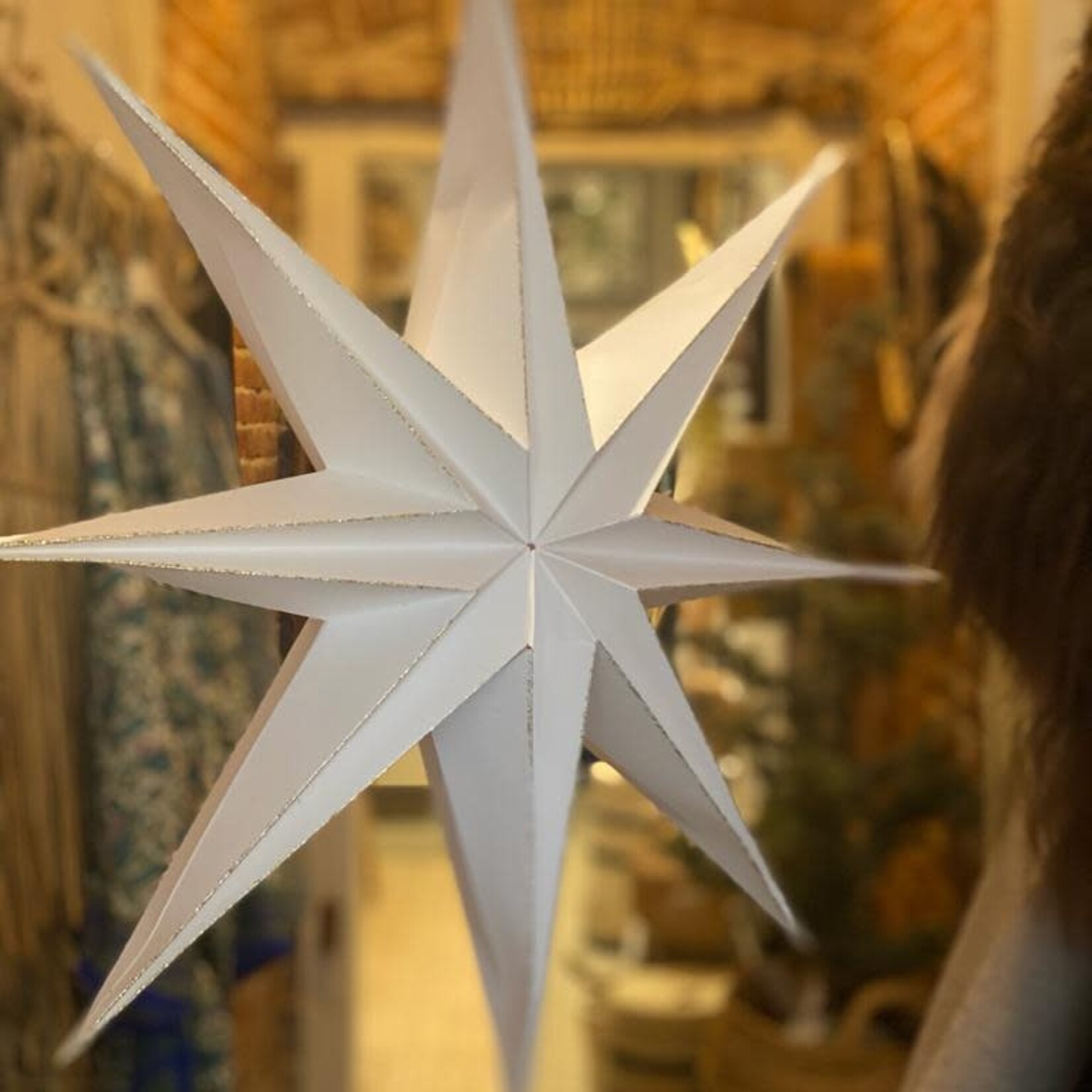 Hanger Paper Star Ø50cm White/Gold