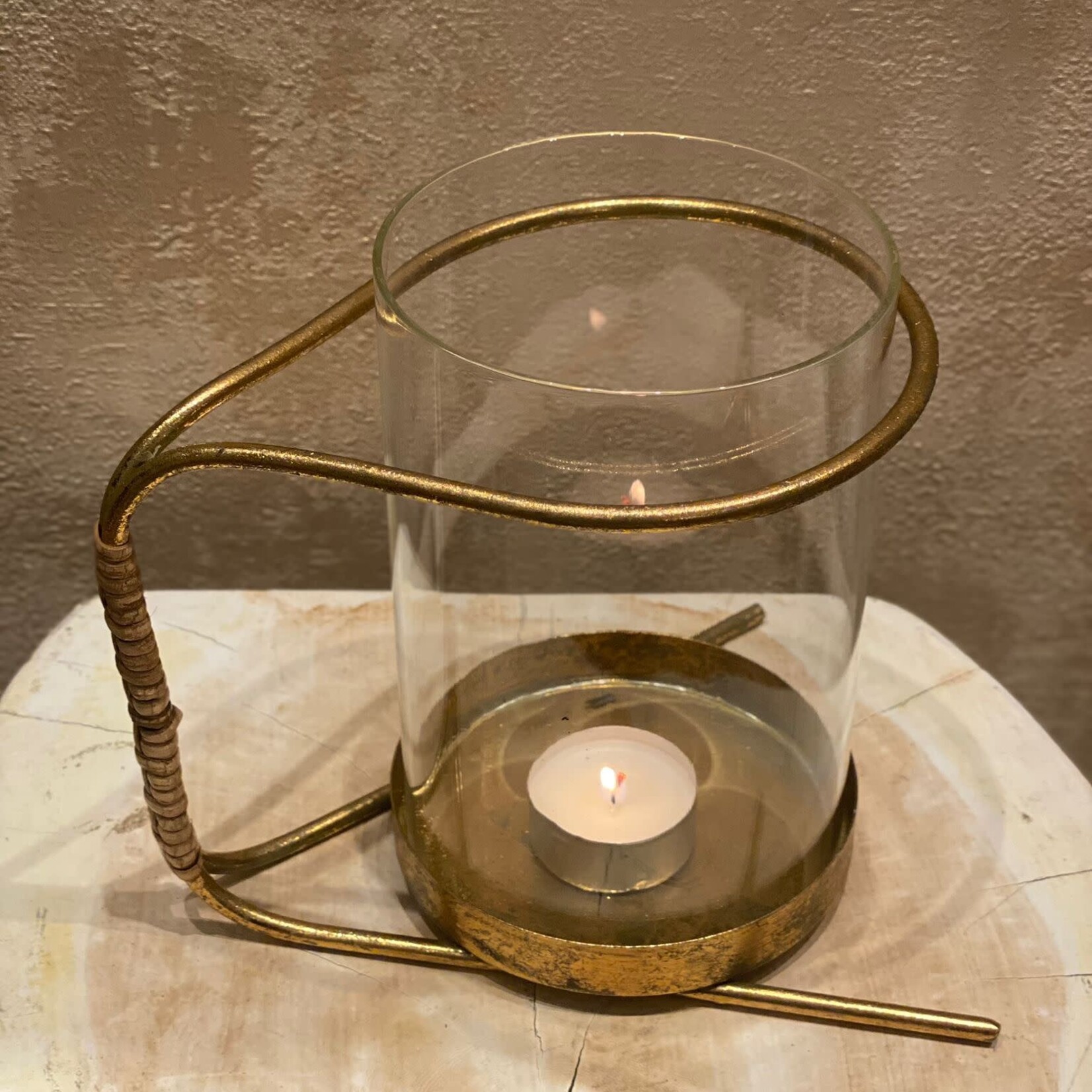 Candle Holder Belfast 17cm Clear/Gold