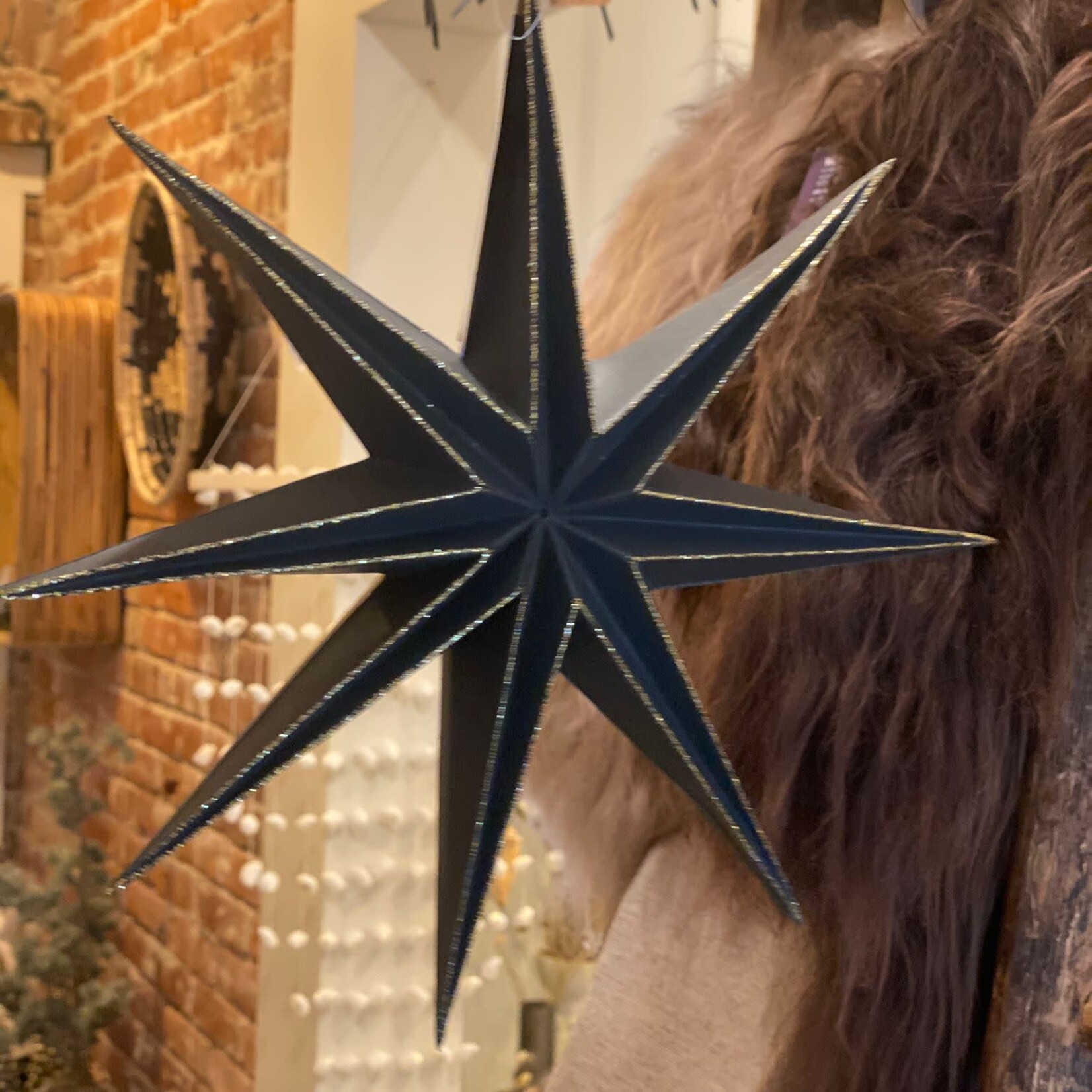 Hanger Paper Star Ø28cm Black/Gold