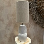 Complete lamp wit met touw kap