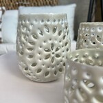 Wit waxinelicht houder Herault