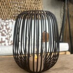 Windlicht donker bruin metaal