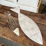 Wit metalen vis 23x5x78.5 cm