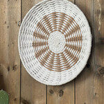 Wit met Beige wandbord 40 cm