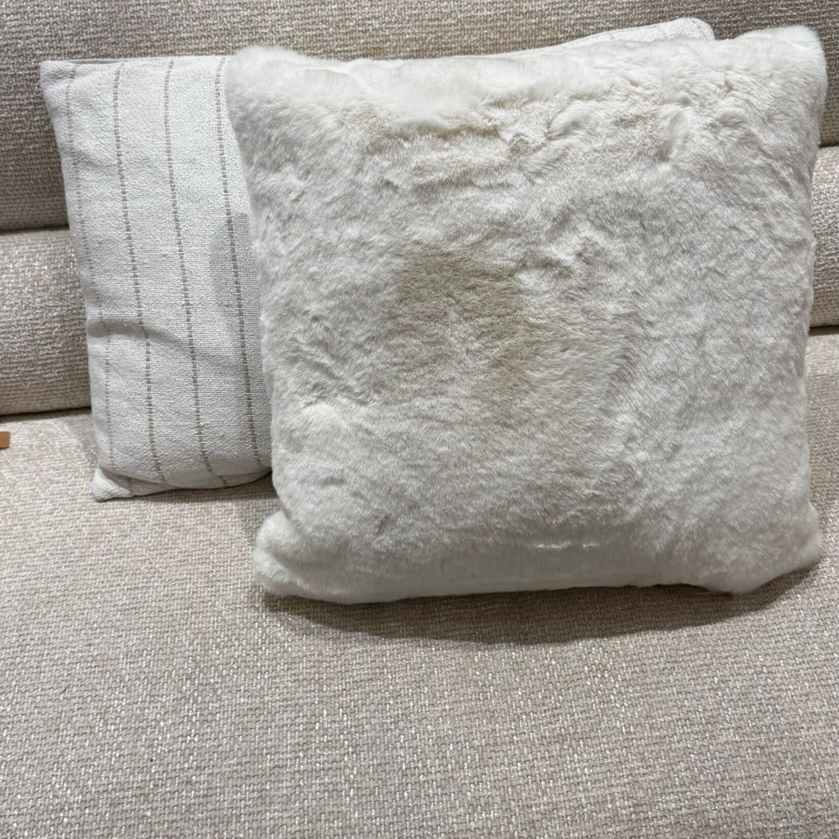 Kussen room wit beige streep 40x60