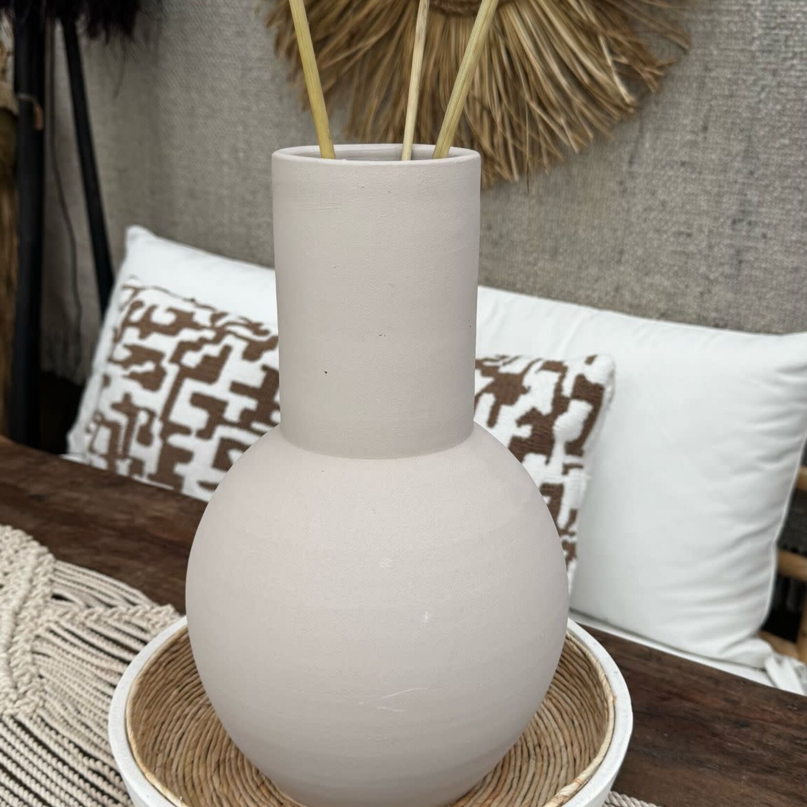 Vaas mat beige 35 cm